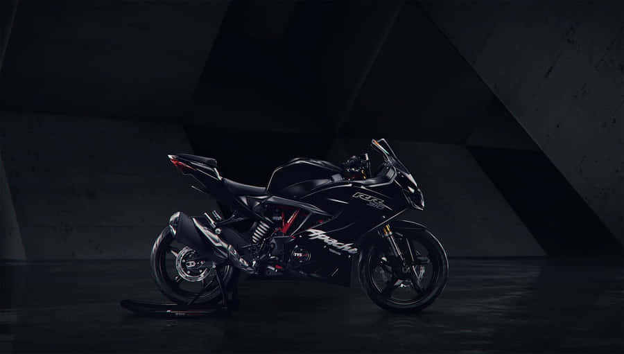 Black Sports Motorcyclein Dark Backdrop Wallpaper