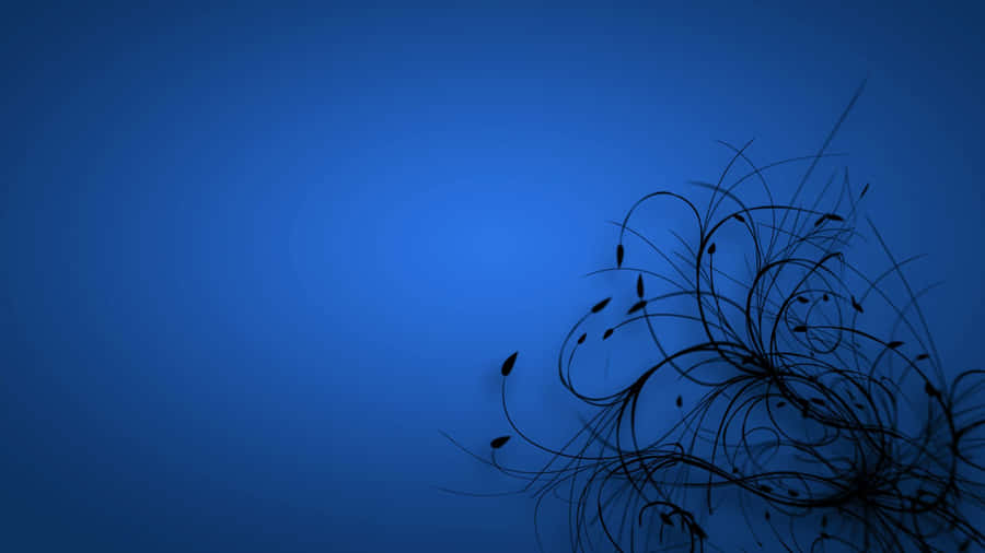 Black Swirly Lines Blue Pc Wallpaper
