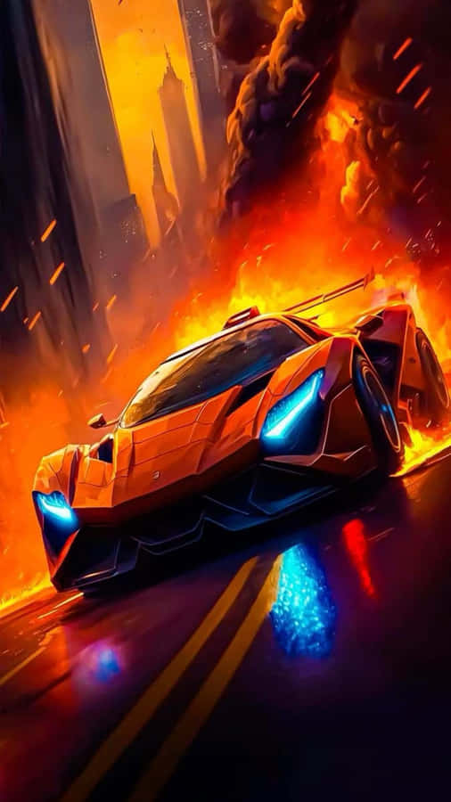 Blazing_ Lamborghini_ Artwork Wallpaper