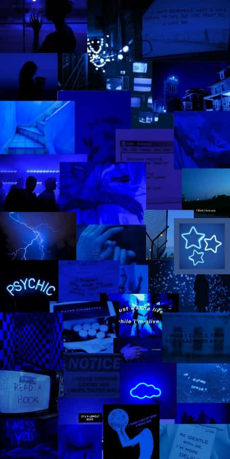 Download free Blue Aesthetic Neon Collage Wallpaper - MrWallpaper.com