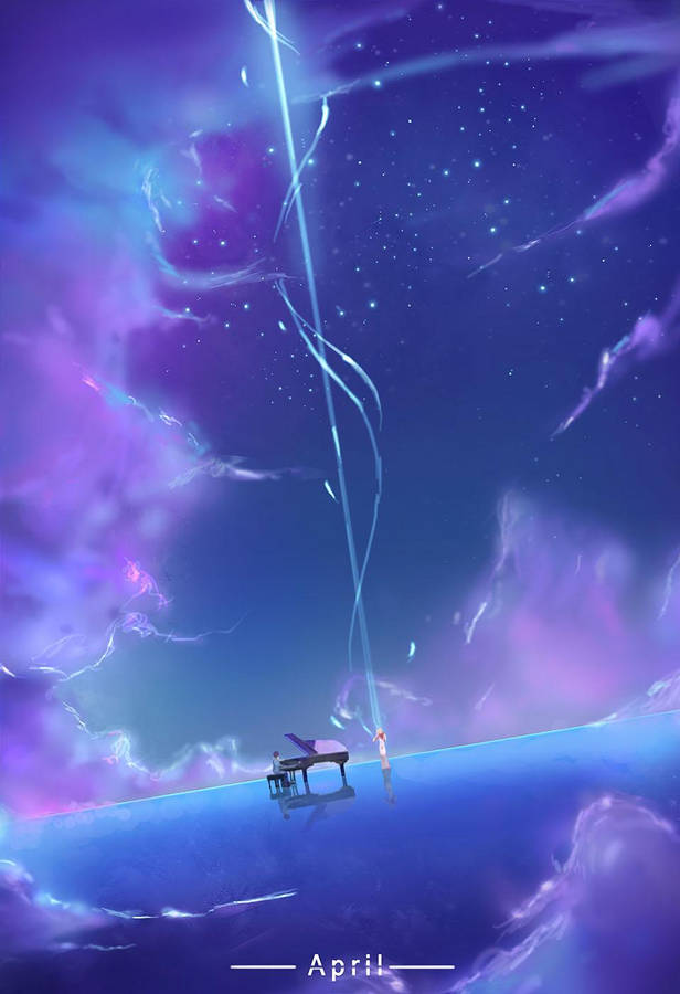 Blue Aesthetic Of Your Lie In April Wallpaper