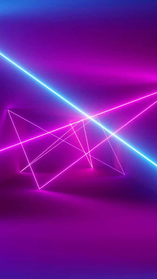 Blue And Pink Aesthetic Neon Light Lines Wallpaper
