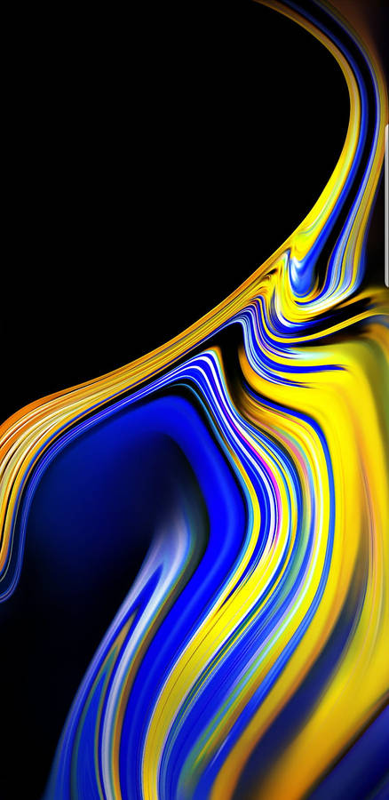 Blue And Yellow Paint On Galaxy Note 7 Wallpaper