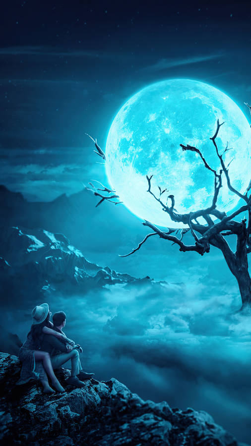 full blue moon wallpaper