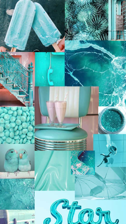 Blue Green Aesthetic Ice Popsicles Fireworks Wallpaper