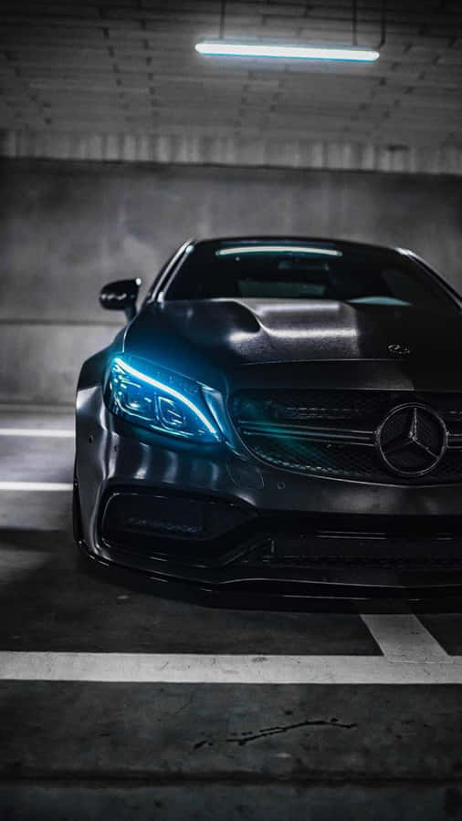 Blue Mercedes Benz Phone Lock Screen Wallpaper
