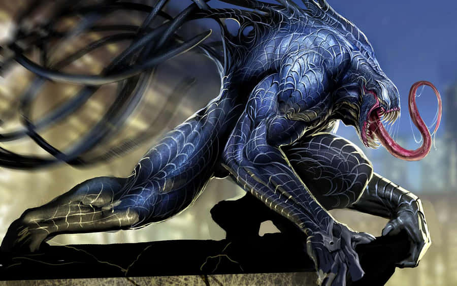Blue Venom Crouching Artwork Wallpaper