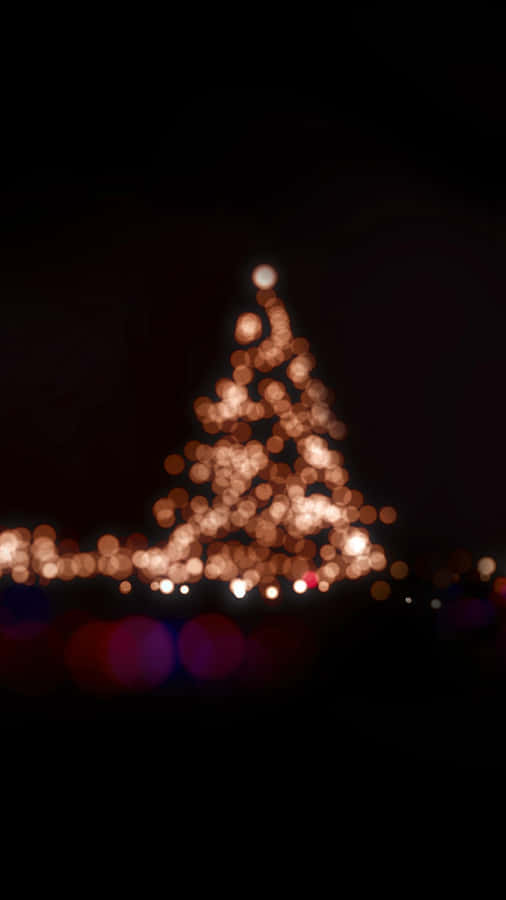 Blurry Christmas Tree Holiday Iphone Wallpaper