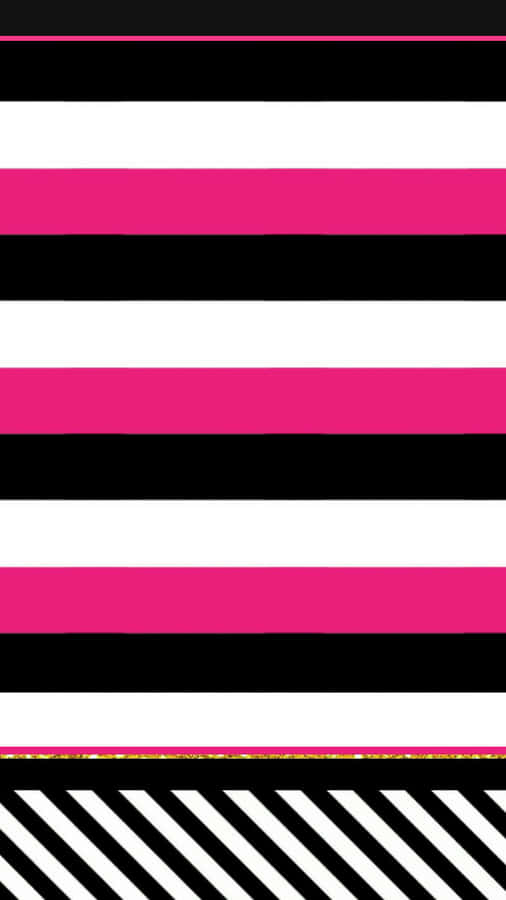 Bold And Beautiful Black And White With A Hint Of Pink Wallpaper