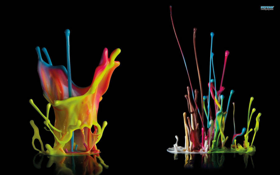 Bold And Colorful Paint Splatter Aesthetic Wallpaper