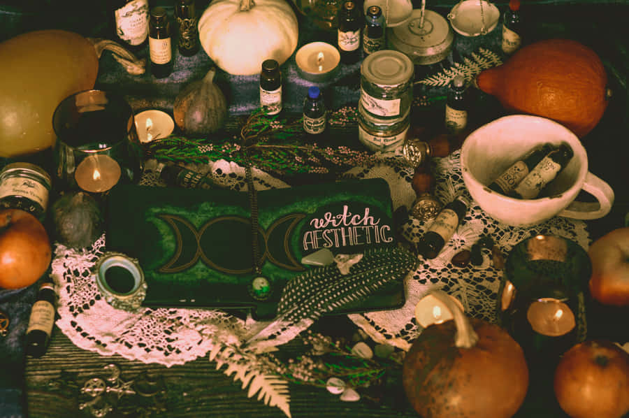 Break Away From Tradition This Halloween And Step Into A Modern Halloween Witch Aesthetic. Wallpaper