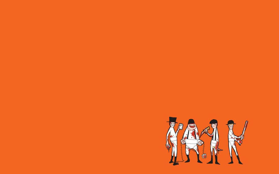 Bright Orange Desktop With A Modern Design Wallpaper