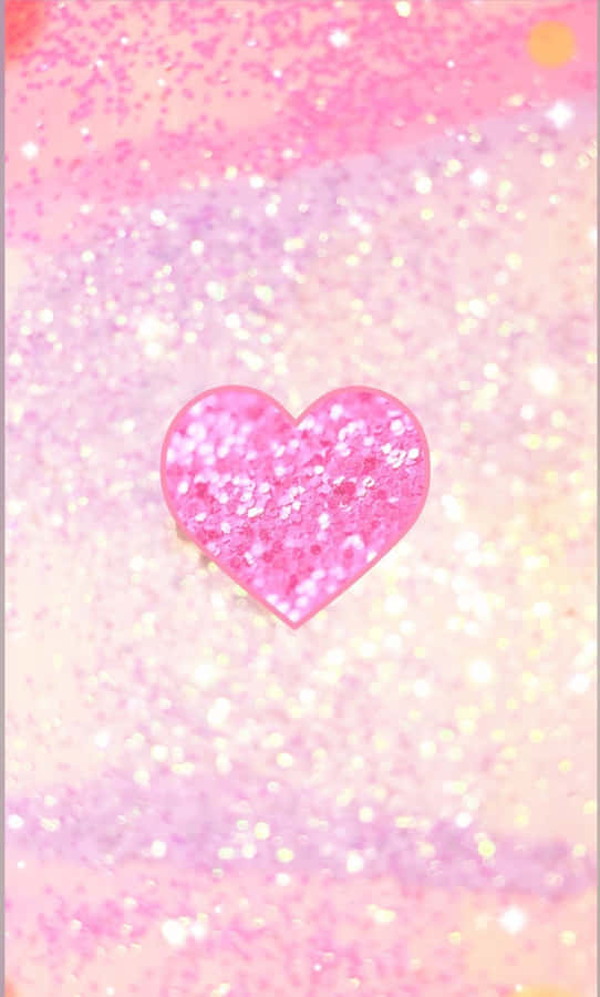 Brighten Up Your Bedroom With Beautiful Glitter Pink Hearts! Wallpaper