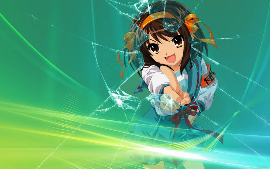 Broken Screen Haruhi Suzumiya Wallpaper