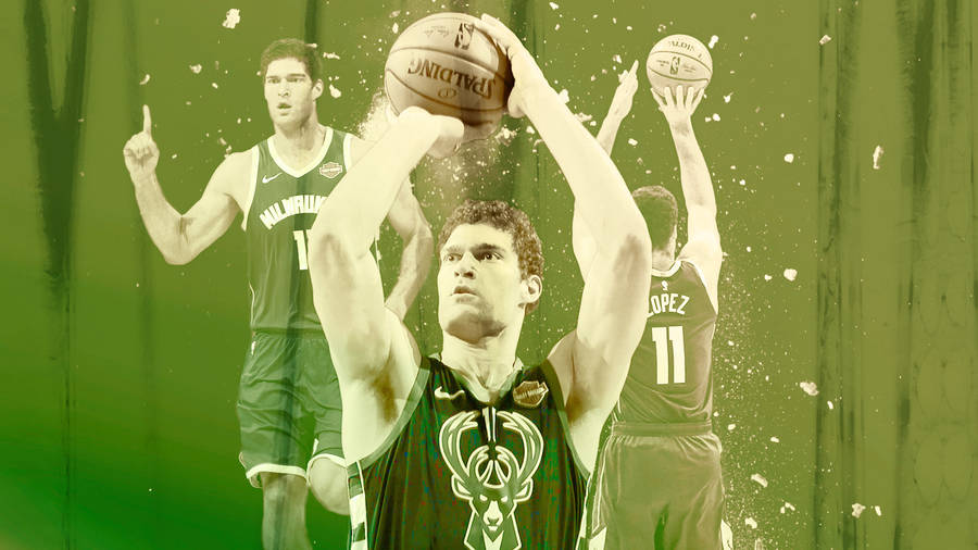 Download free Brook Lopez In Green Aesthetic Wallpaper - MrWallpaper.com