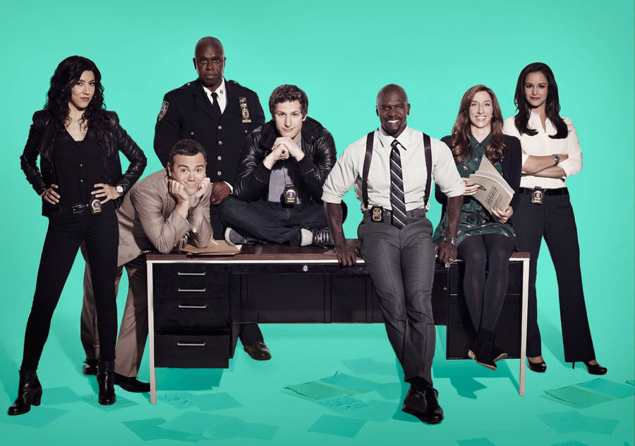 Brooklyn Nine Nine Tv Show Yellow stencil Wallpaper Poster design 