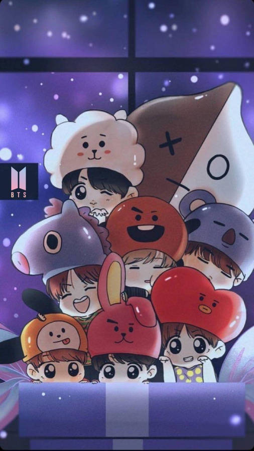 Bt21 Giant Present Wallpaper