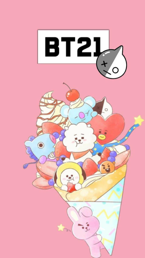 Bt21 Ice Cream Cone Wallpaper