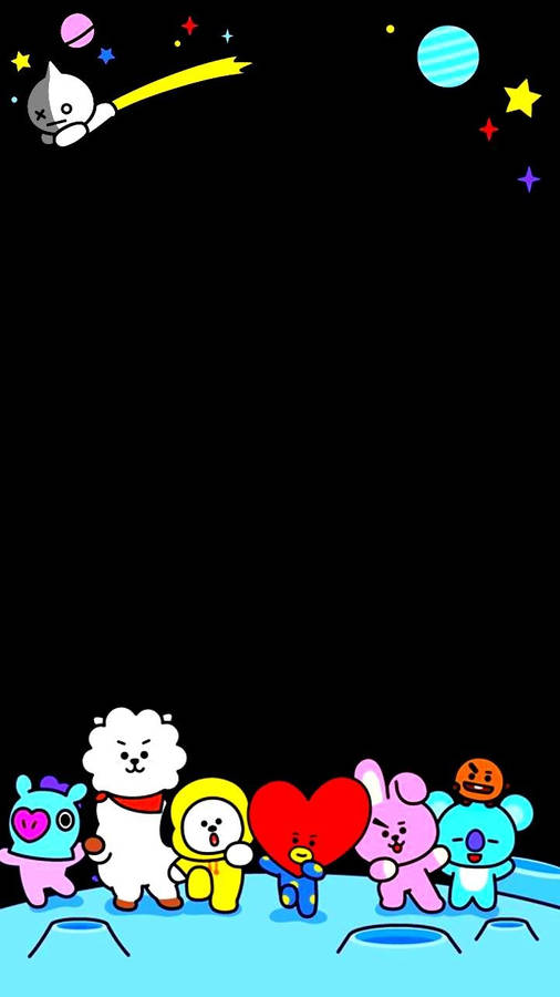 Bt21 In Space Wallpaper