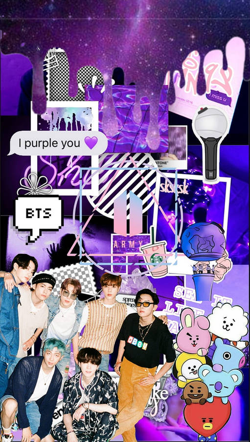 Download free Bts Aesthetic Bt21 Purple Wallpaper - MrWallpaper.com