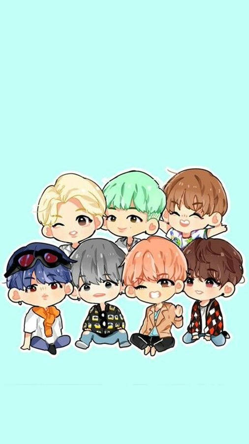 Download free Bts Chibi Light Blue Wallpaper - MrWallpaper.com