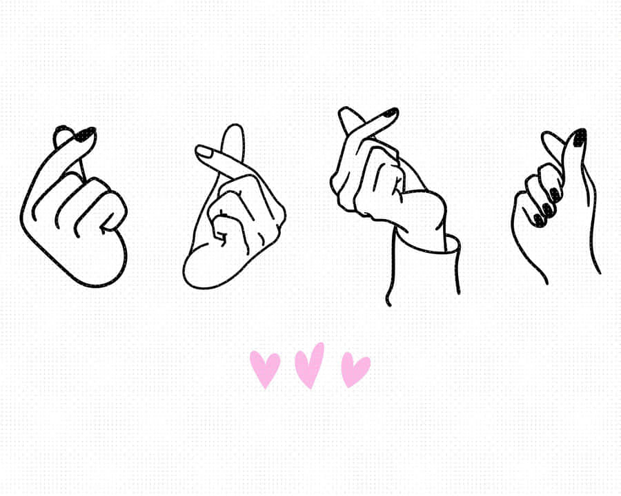 Download free Bts Finger Heart Four Hand Gesture Wallpaper ...