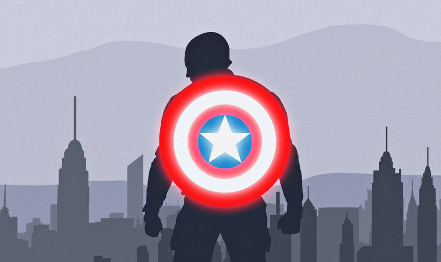 Captain America Protects The World With His Shield Wallpaper