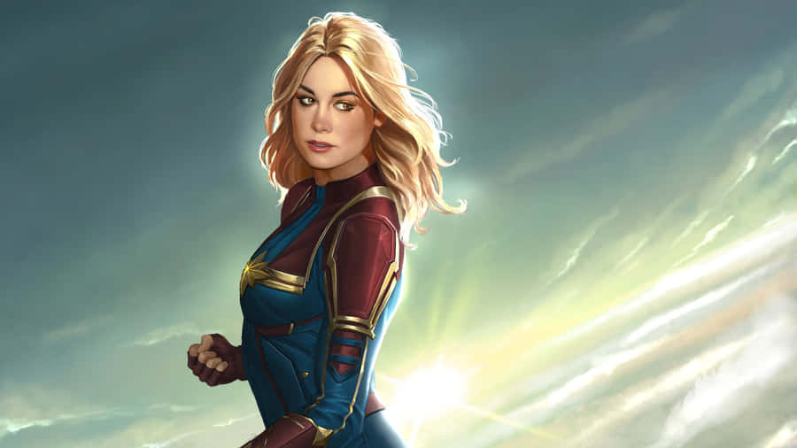 Captain Marvel And Heroine Of The Galaxy Wallpaper