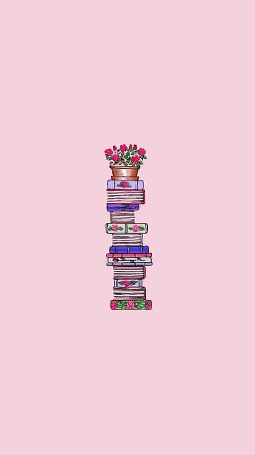 Caption: Engrossing Book Collection Displayed On An Iphone Screen Wallpaper