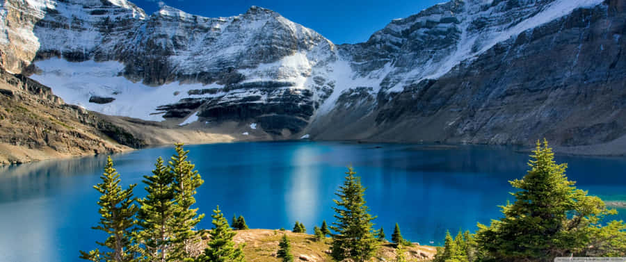 Captivating Natural Landscape In Ultra Wide Perspective Wallpaper