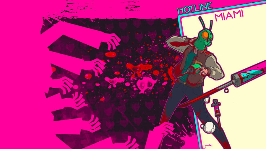 Carl Mask Locust Hotline Miami Wallpaper