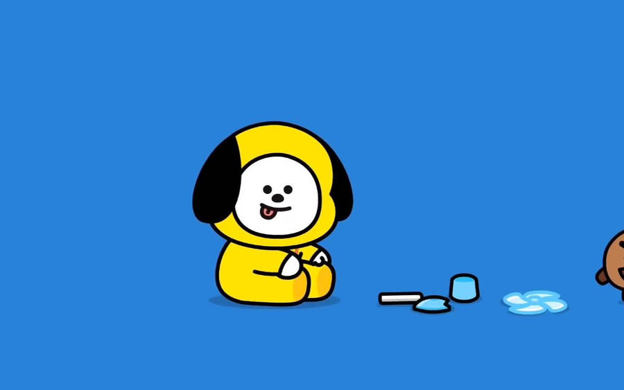 Download free Cartoon Chimmy Bt21 In Blue Wallpaper - MrWallpaper.com