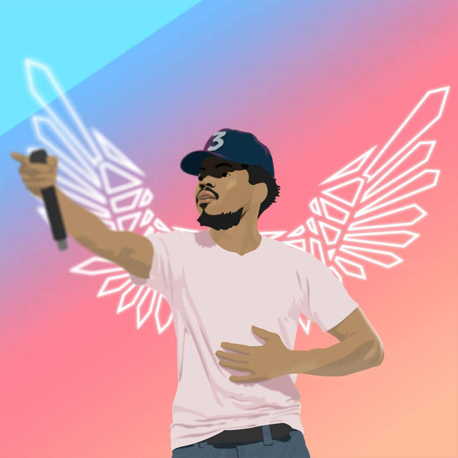 Cartoon Rapper On Stage Wallpaper