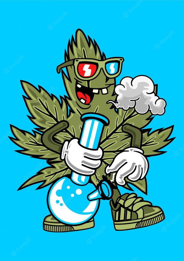 Cartoon Weed On Pipe Wallpaper