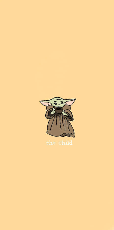 Cartoon Yoda With Mystical Power And Green Lightsaber Wallpaper