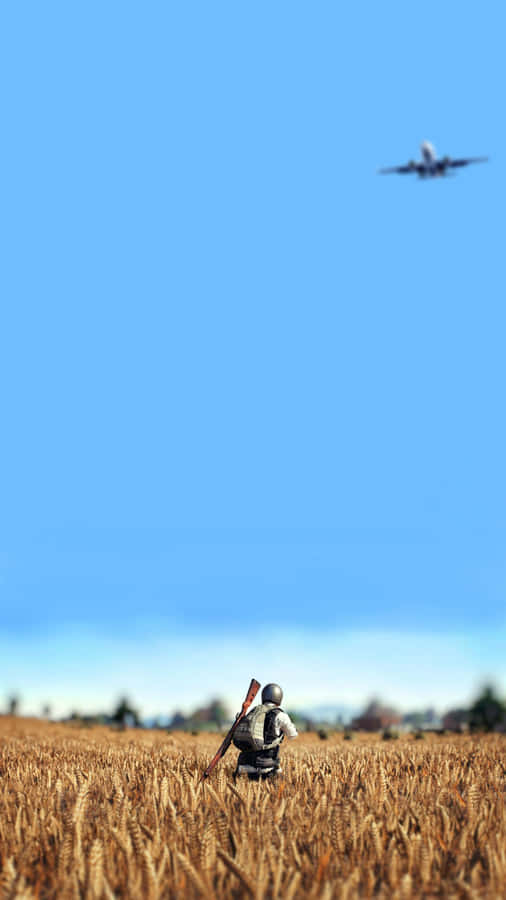 Character On Rice Field Pubg Iphone Wallpaper