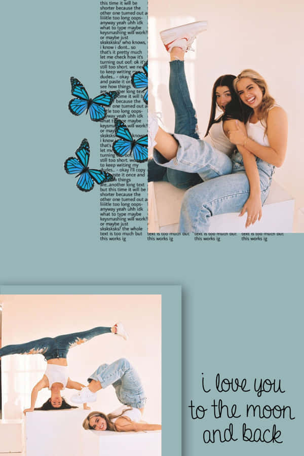 Charli And Addison Aesthetic Collage Wallpaper