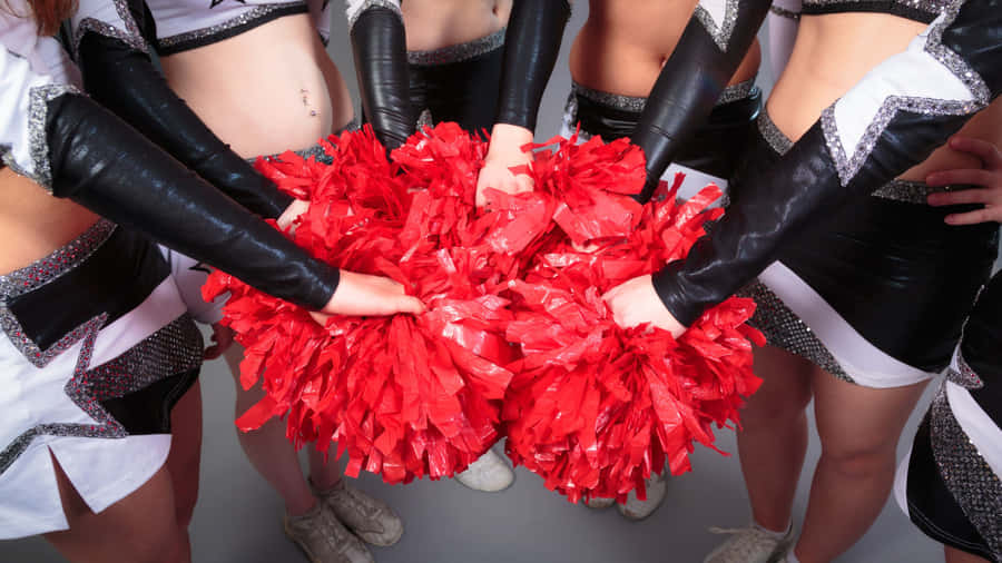 Cheerleaders Team Spirit Pom Poms Wallpaper