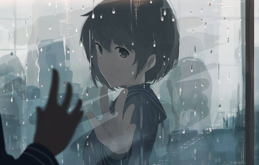 HD wallpaper: anime, anime girls, water, reflection, short hair, dark hair  | Wallpaper Flare