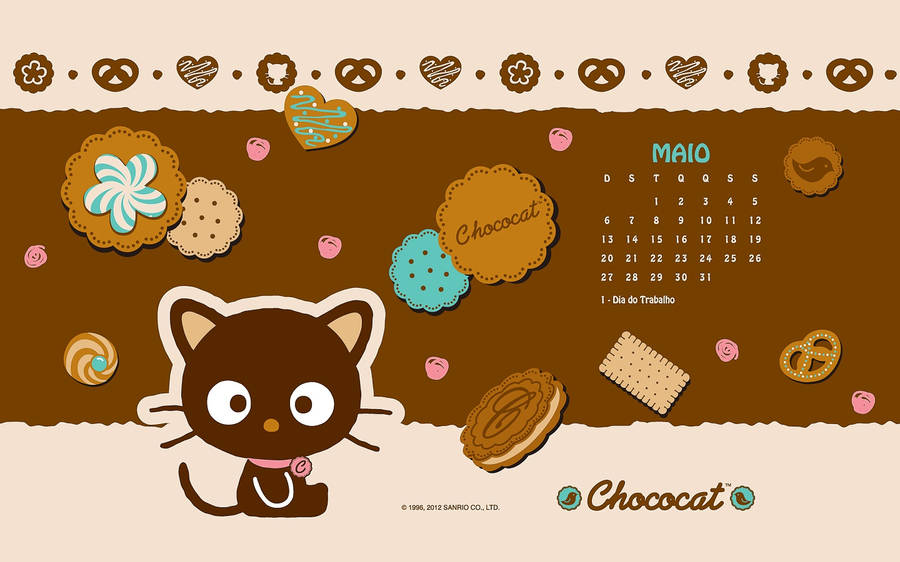 Chococat Wallpaper 4K, Minimalist, Cyan background