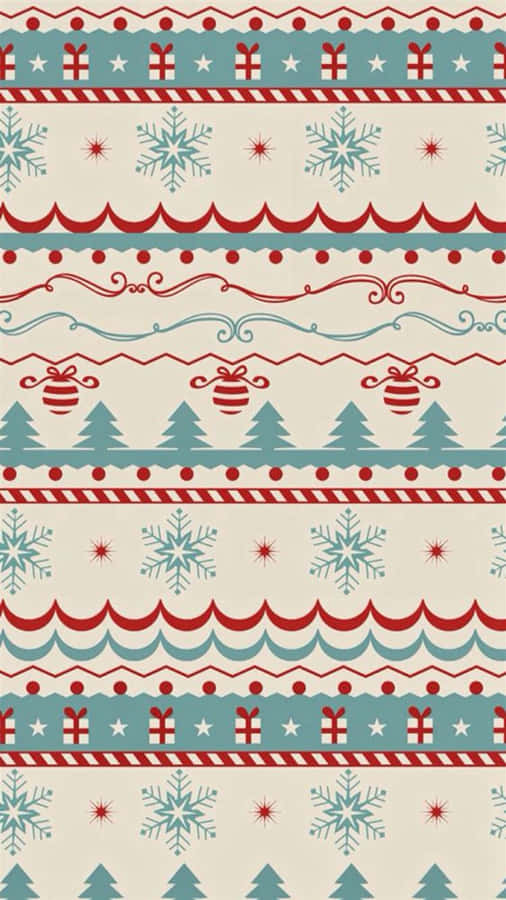 Christmas Pattern With Snowflakes And Stars Wallpaper