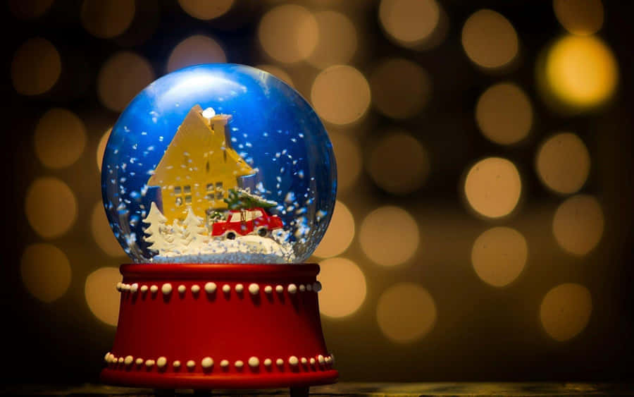 Christmas Snow Globe Scene Wallpaper