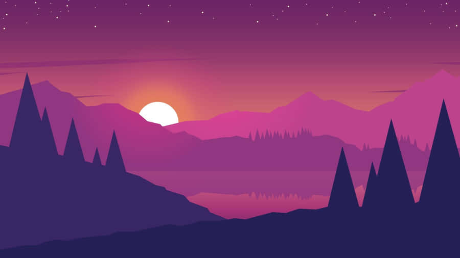 Clear Mountain Sunrise Wallpaper