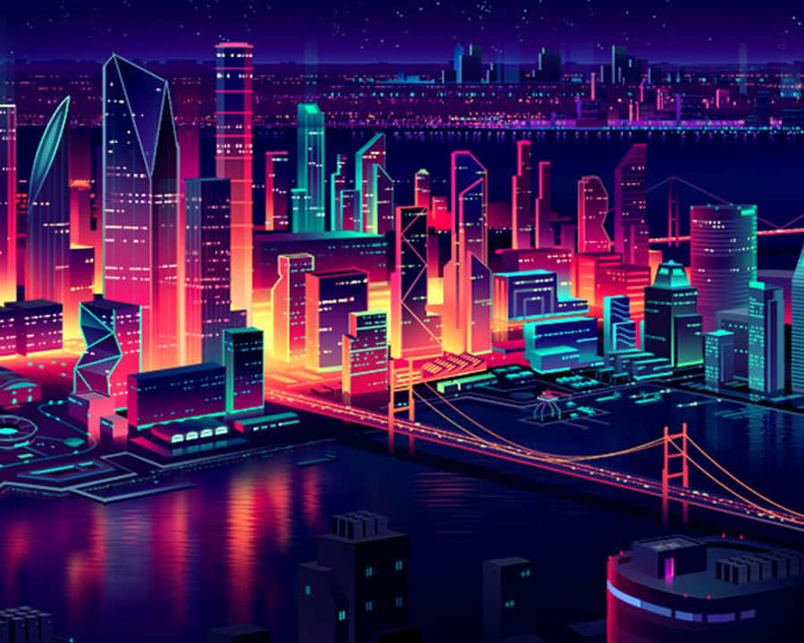 Download free Colorful Cyberpunk Pixel Art Wallpaper - MrWallpaper.com