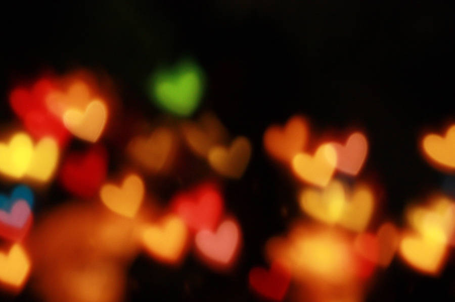 Colorful heart lights wallpaper