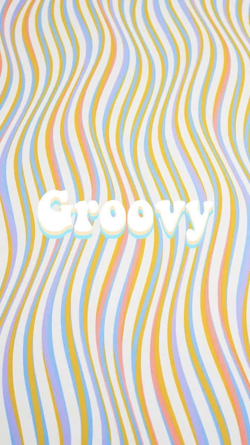 Colorful Pastel Groovy Striped Illustration Wallpaper