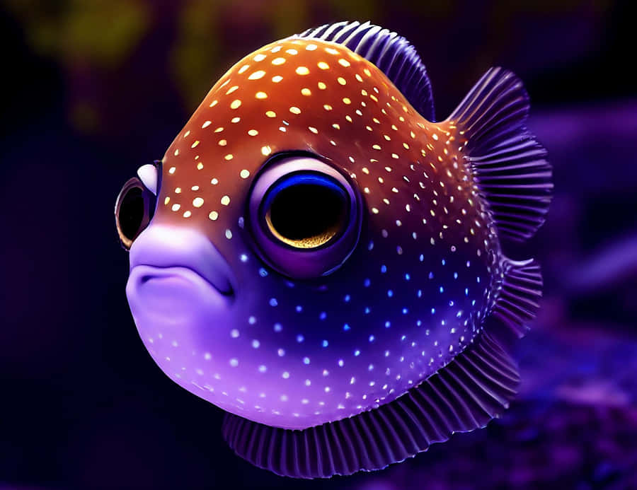 Download free Colorful Pufferfish Portrait Wallpaper - MrWallpaper.com