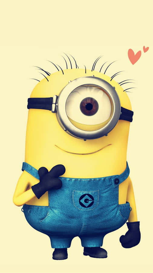 Comical Minion Carl From Despicable Me On Pastel Background - Iphone Wallpaper Wallpaper