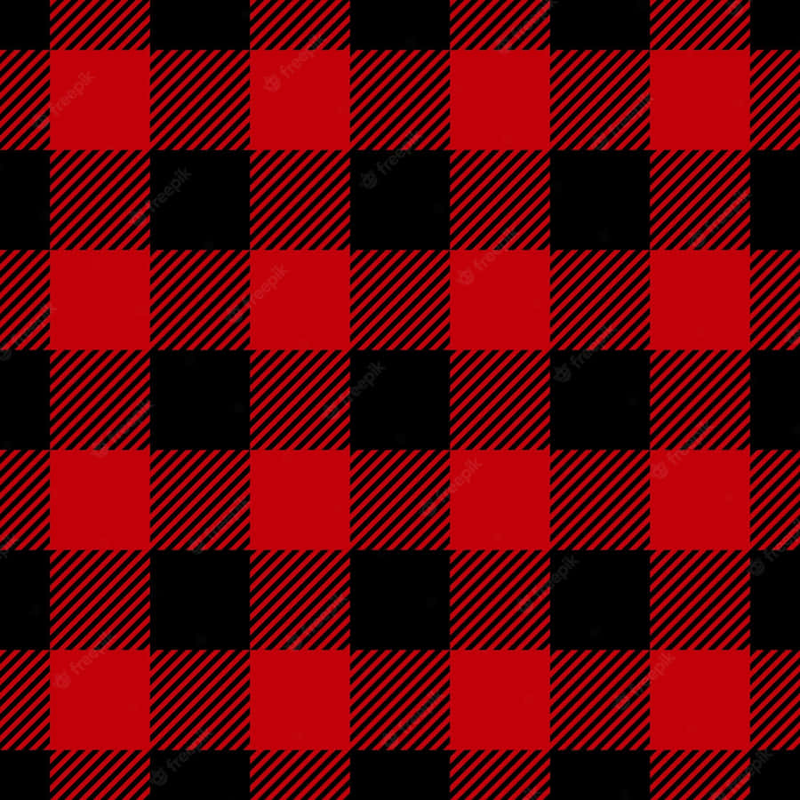 Compliment Your Style With This Bold Black And Red Plaid Wallpaper