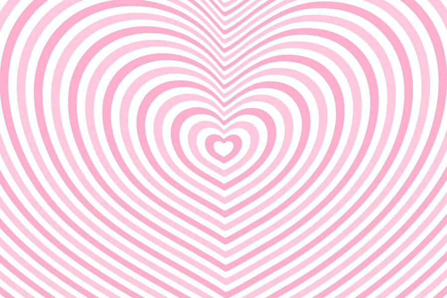 Concentric Pink Hearts Pattern Wallpaper